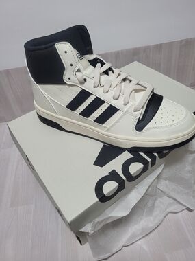 Adidas Women’s White and Black High-Top Sneakers